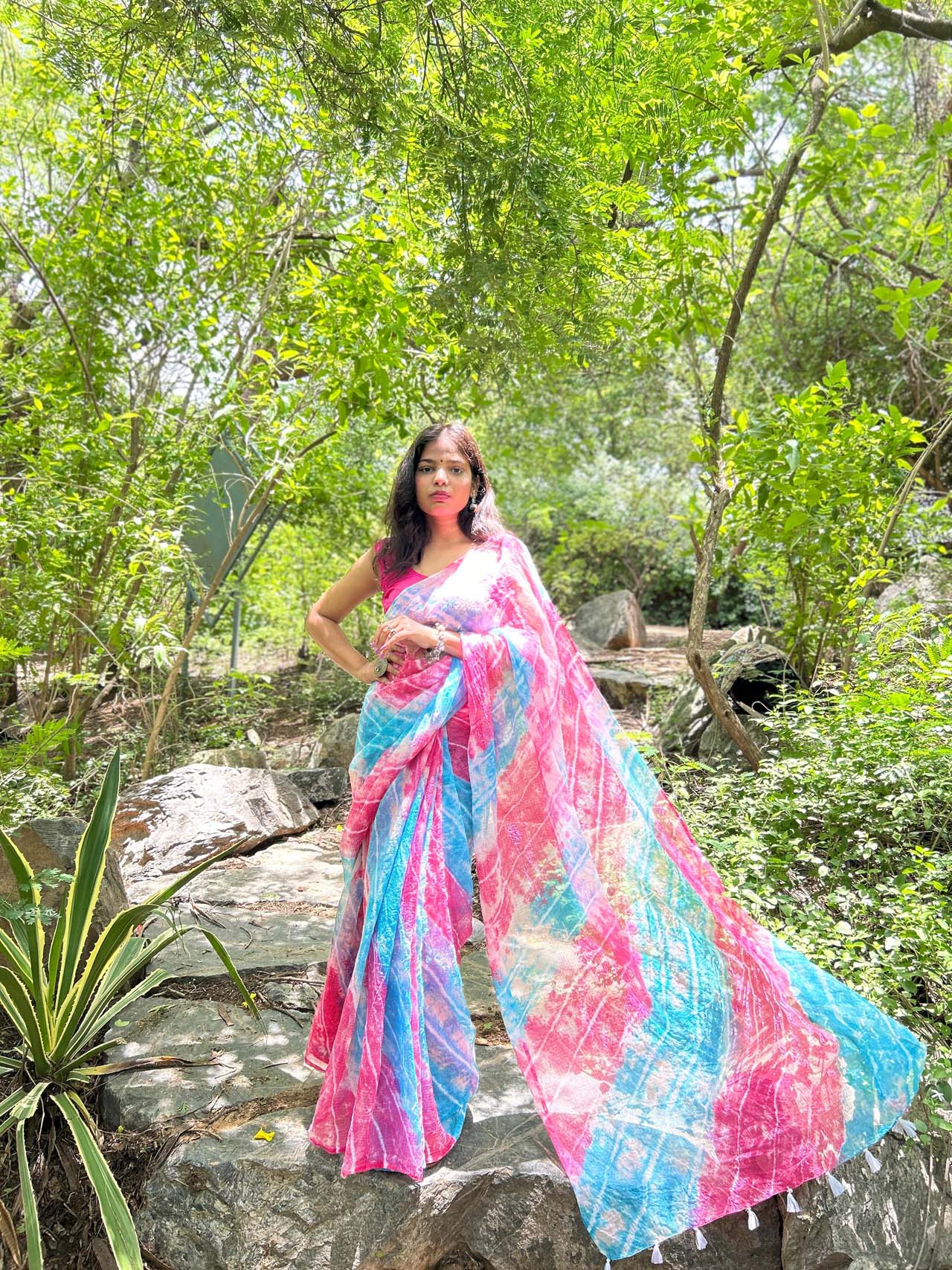 CHIFFON & KOTA DORIYA SAREE